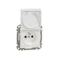 Gniazdo pojedyncze z uziemieniem IP44 biały Sedna Design & Elements SDD211013 Schneider