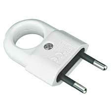 Wtyczka płaska z uchwytem bez uziemienia biała Elgotech WTP2C