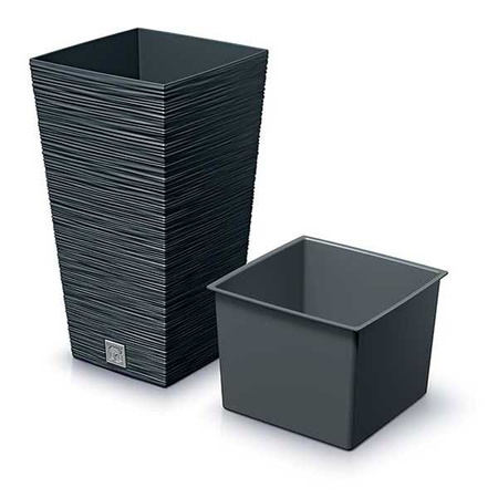 Doniczka kwadratowa wysoka antracytowa Furu DFSH240 Prosperplast