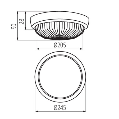 Plafon okrągły biały SANGA DL 1 x 100W E27 IP44 Kanlux 8050