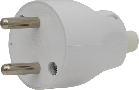 Wtyczka prosta bez uziemienia biała KOS 400440