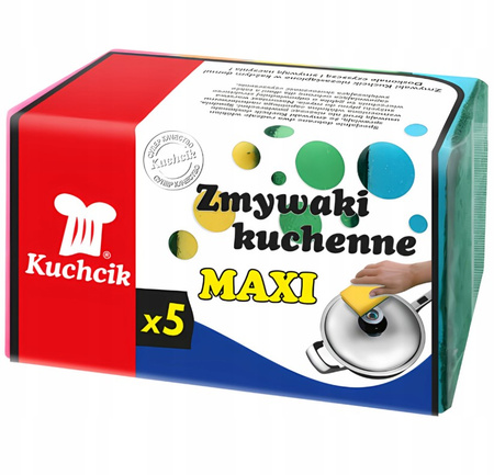 Zmywaki kuchenny gąbka maxi kolorowe 5szt Kuchcik