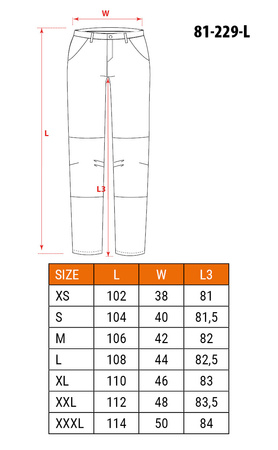 Spodnie robocze DENIM 5-kieszeniowe rozmiar L NEO 81-229-L