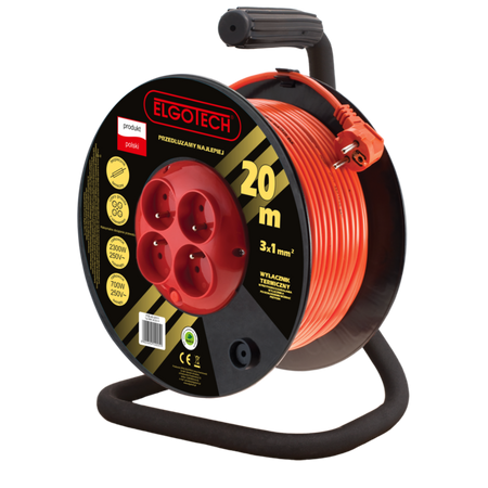 Przedłużacz bębnowy z uziemieniem 30m OMY 3x1 4xGS Elgotech PZB-40-30Y/1