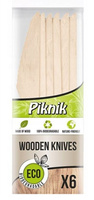 Noże drewniane piknikowe 6szt Kuchcik 4078