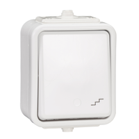 Łącznik schodowy natynkowy hermetyczny biały IP44 CEDAR WNT600C01