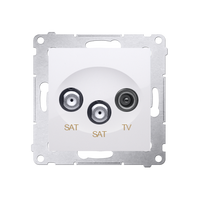 Gniazdo antenowe podwójne SAT-SAT-RTV białe Simon 54 DASK2.01/11 Kontakt-Simon 