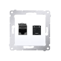 Gniazdo komputerowe podwójne RJ45 cat.6 białe Simon 54 D62.01/11 Kontakt-Simon