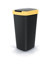 Kosz na śmieci z pokrywką  jasny żółty - czarny COMPACTA Q Keden NSAB25-1215C_S411