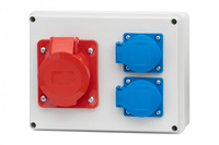 Rozdzielnia zasilająca z gniazdami 16A 5p 2x230V F-elektro F3.0085