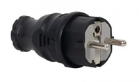 Wtyczka gumowa czarna 16A 230V IP44 F-elektro F6.0354