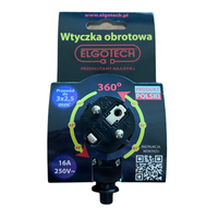 Wtyczka obrotowa z uziemieniem czarna Elgotech WT-07