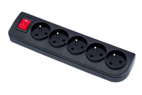 Rozgałęźnik do przedłużacza z wyłącznikiem 5-gniazda z uziemieniem czarna Elgotech GN-50W-2
