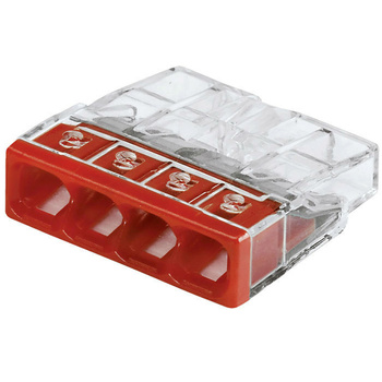 Szybkozłączka przeźroczysta drut 4 x 0,5-2,5mm Wago 2273-204