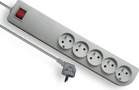Przedłużacz przeciwprzepięciowy 5-gniazd z/u 3m szary Elgotech PSF3-503
