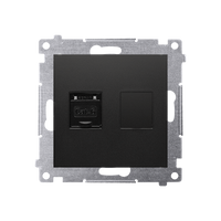 Gniazdo komputerowe pojedyncze RJ45 kat.6 czarne mat Simon 54 D61.01/49 Kontakt-Simon