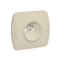 Gniazdo pojedyncze z uziemieniem Beżowe AKORD AGZ1E/12 Kontakt-Simon