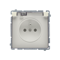 Gniazdo pojedyncze z uziemieniem beżowe IP44 Basic BMGZ1B.01/12A Kontakt-Simon