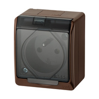 Gniazdo pojedyncze natynkowe hermetyczne IP44 brązowy HERMES 0321-06  ELEKTRO-PLAST