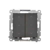 Łącznik żaluzjowy podwójny trójpozycyjny 1-0-2 czarny mat Simon 55 TZW2.01/149 Kontakt-Simon