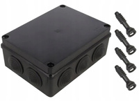 Puszka natynkowa hermetyczna czarna IP65 190 x 140 x 70mm Pawbol S-BOX 406C