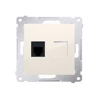 Gniazdo telefoniczne pojedyncze RJ12 kremowe Simon 54 DT1.01/41 Kontakt-Simon