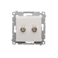 Gniazdo antenowe typu "F" podwójne białe Simon 54 DASF2.01/11 Kontakt-Simon