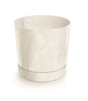 Doniczka z podstawkiem kremowa BETON EFFECT DPOP130E-CY700