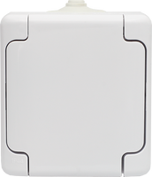 Gniazdo pojedyncze natynkowe hermetyczne biały IP54 BRYZA 180432