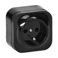 Gniazdo pojedyncze z uziemieniem czarne ToDo IP20 Orno OR-OE-7205/B
