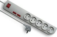 Przedłużacz przeciwprzepięciowy 5-gniazda z/u 5m szary Elgotech PSF2-505