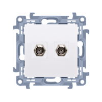 Gniazdo antenowe podójne typu F biały SIMON 10 CASF2.01/11 Kontakt-Simon