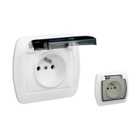 Gniazdo pojedyncze z uziemieniem białe IP44 AKORD AGZ1BE/11A Kontakt-Simon