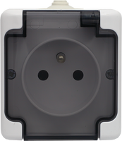 Gniazdo pojedyncze natynkowe heremtyczne biały IP54 BRYZA 181432