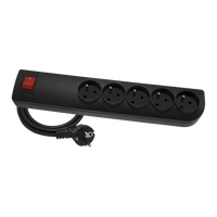 Przedłużacz przeciwprzepięciowy 5-gniazd 1,5m czarny Elgotech PSF3-501-2