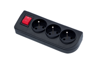 Rozgałęźnik do przedłużacza z wyłącznikiem 3-gniazda z uziemieniem czarny Elgotech GN-30W-2