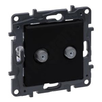 Gniazdo antenowe podwójne typ F czarny mat SIMON 10 CASF2.01/49 Kontakt-Simon