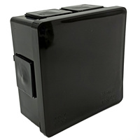 Puszka natynkowa hermetyczna czarna zatrzaskowa 86x86x40 IP55 Viplast 00205