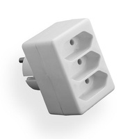 Rozgałęźnik wtyczkowy 3-gniazda bez uziemienia biały Elgotech R-3PC