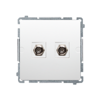 Gniazdo antenowe podwójne  typu F białe Basic BMAF2.01/11 kontakt-Simon