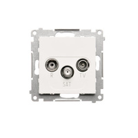 Gniazdo antenowe R-TV-SAT końcowe biały mat Simon 55 TASK.01/111 Kontakt-Simon