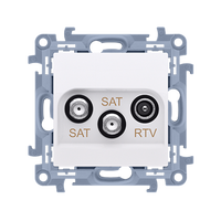 Gniazdo antenowe RTV-SAT-SAT biały SIMON 10 CASK2.01/11 Kontakt-Simon
