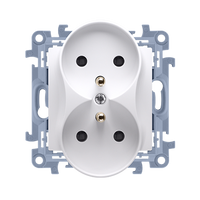 Gniazdo podwójne z uziemieniem biały SIMON 10 CGZ2M.01/11 Kontakt-Simon