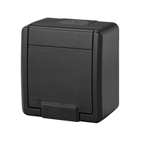 Gniazdo pojedyncze natynkowe hermetyczne IP55 antracyt Aquant 2K 5041-17