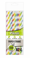Słomki papierowe do napojów w paski Kuchcik 4086