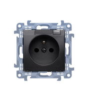 Gniazdo pojedyncze z uziemieniem IP44 czarny mat Simon 10 CGZ1BCU.01/49A Kontakt-Simon