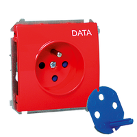 Gniazdo pojedyncze z uziemieniem DATA CLASSIC Czerwony