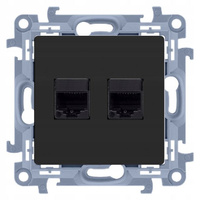 Gniazdo komputerowe 2x.RJ45 czarny mat Simon 10 C52.01/49 Kontakt-Simon
