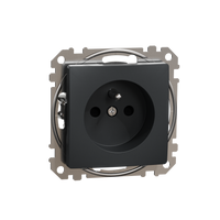 Gniazdo pojedyncze z uziemieniem czarny antracyt Sedna Design&Elements SDD114012 Schneider