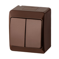 Łącznik świecznikowy natynkowy hermetyczny brązowy IP44 HERMES 0332-06 ELEKTRO-PLAST